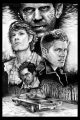 Drawing (from top to bottom: Archangel Lucifer (the devil), Sam and Dean Winchester, and the angel Castiel)